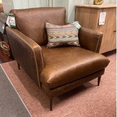 Clearance - Contrast Rimini Love Seat (Sofa) & Armchair in Waco Leather with Scatters