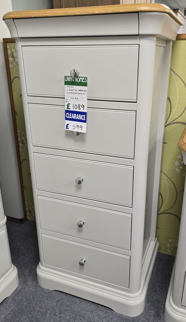 Clearance - TCH Cromwell 5 Drawer Tall Narrow Chest