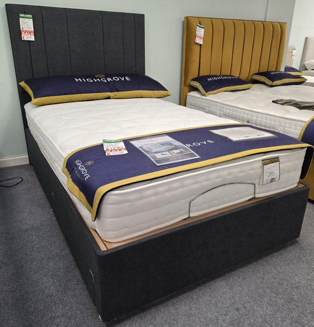 Clearance - Highgrove Status 120cm Small Double Adjustable Bed + HB